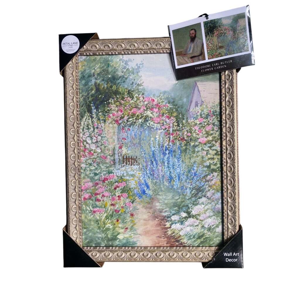 Petal Lane Theodore Earl Butler Flower Garden Framed Wall Art Cottagecore NWT